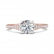 FlyerFit® 14K Pink Gold Shank And White Gold Top Micropave Engagement Ring