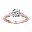 FlyerFit® 14K Pink Gold Shank And White Gold Top Micropave Engagement Ring