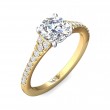 FlyerFit® 14K Yellow and 14K White Gold Micropave Engagement Ring