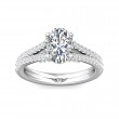 FlyerFit® Platinum Split Shank Engagement Ring