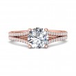 FlyerFit® 18K Pink Gold Split Shank Engagement Ring