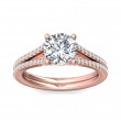 FlyerFit® 18K Pink Gold Split Shank Engagement Ring