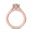 FlyerFit® 18K Pink Gold Split Shank Engagement Ring