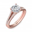 FlyerFit® 18K Pink Gold Split Shank Engagement Ring