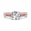 FlyerFit® 14K Pink Gold Shank And White Gold Top Split Shank Engagement Ring