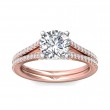 FlyerFit® 14K Pink Gold Shank And White Gold Top Split Shank Engagement Ring