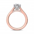 FlyerFit® 14K Pink Gold Shank And White Gold Top Split Shank Engagement Ring