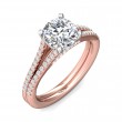 FlyerFit® 14K Pink Gold Shank And White Gold Top Split Shank Engagement Ring