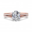 FlyerFit® 18K Pink Gold Shank And White Gold Top Split Shank Engagement Ring