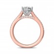 FlyerFit® 18K Pink Gold Shank And White Gold Top Split Shank Engagement Ring