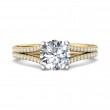 FlyerFit® 18K Yellow Gold Shank And White Gold Top Split Shank Engagement Ring