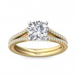 FlyerFit® 18K Yellow Gold Shank And White Gold Top Split Shank Engagement Ring