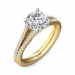 FlyerFit® 18K Yellow Gold Shank And White Gold Top Split Shank Engagement Ring