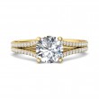 FlyerFit® 18K Yellow Gold Split Shank Engagement Ring