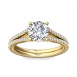 FlyerFit® 18K Yellow Gold Split Shank Engagement Ring