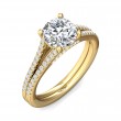 FlyerFit® 18K Yellow Gold Split Shank Engagement Ring