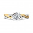 FlyerFit® 14K Yellow Gold Shank And Platinum Top Split Shank Engagement Ring