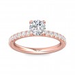 FlyerFit® 18K Pink Gold Micropave Engagement Ring