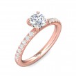 FlyerFit® 18K Pink Gold Micropave Engagement Ring