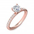 FlyerFit® 14K Pink Gold Micropave Engagement Ring