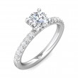 FlyerFit® 14K White Gold Micropave Engagement Ring