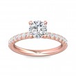 FlyerFit® 14K Pink Gold Micropave Engagement Ring