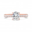 FlyerFit® 14K Pink Gold Micropave Engagement Ring