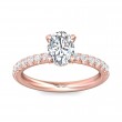 FlyerFit® 14K Pink Gold Micropave Engagement Ring