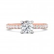 FlyerFit® 14K Pink Gold Shank And White Gold Top Micropave Engagement Ring