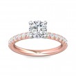 FlyerFit® 14K Pink Gold Shank And White Gold Top Micropave Engagement Ring