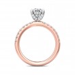 FlyerFit® 14K Pink Gold Shank And White Gold Top Micropave Engagement Ring