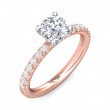 FlyerFit® 14K Pink Gold Shank And White Gold Top Micropave Engagement Ring