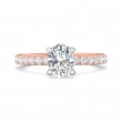 FlyerFit® 14K Pink Gold Shank And White Gold Top Micropave Engagement Ring