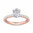 FlyerFit® 14K Pink Gold Shank And White Gold Top Micropave Engagement Ring