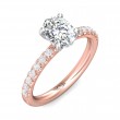 FlyerFit® 14K Pink Gold Shank And White Gold Top Micropave Engagement Ring