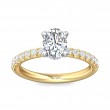 FlyerFit® 14K Yellow and 14K White Gold Micropave Engagement Ring