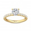 FlyerFit® 18K Yellow Gold Micropave Engagement Ring