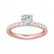 FlyerFit® 14K Pink Gold Shank And White Gold Top Micropave Engagement Ring