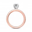 FlyerFit® 14K Pink Gold Shank And White Gold Top Micropave Engagement Ring