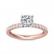 FlyerFit® 14K Pink Gold Shank And White Gold Top Micropave Engagement Ring