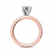 FlyerFit® 14K Pink Gold Shank And White Gold Top Micropave Engagement Ring