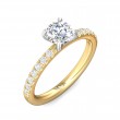 FlyerFit® 14K Yellow and 14K White Gold Micropave Engagement Ring