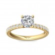 FlyerFit® 18K Yellow Gold Micropave Engagement Ring