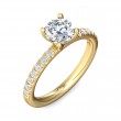 FlyerFit® 18K Yellow Gold Micropave Engagement Ring