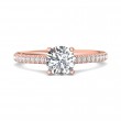 FlyerFit® 18K Pink Gold Micropave Engagement Ring