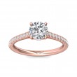 FlyerFit® 18K Pink Gold Micropave Engagement Ring