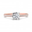 FlyerFit® 14K Pink Gold Shank And White Gold Top Micropave Engagement Ring