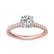 FlyerFit® 14K Pink Gold Shank And White Gold Top Micropave Engagement Ring