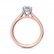 FlyerFit® 14K Pink Gold Shank And White Gold Top Micropave Engagement Ring