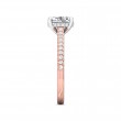 FlyerFit® 14K Pink Gold Shank And White Gold Top Micropave Engagement Ring